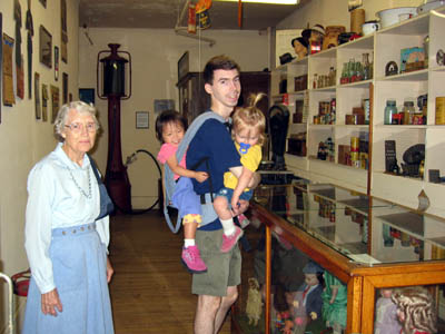 Exploring another museum close to Aunty Mary. One baby in Daddy's arms and one on his back, since Mommy is half way pregnant.